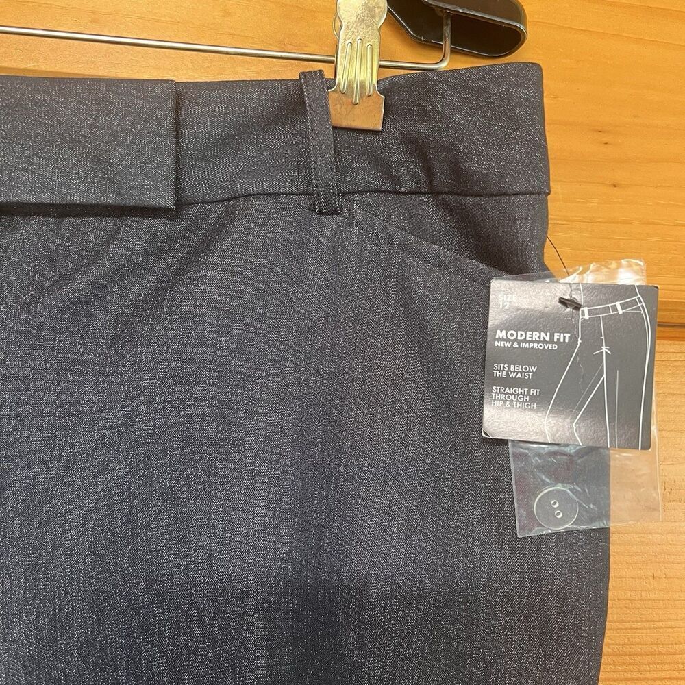 George Size 12 Modern Fit New Straight Fit Through Hip & Thigh Dress Pants Black - Picture 3 of 6